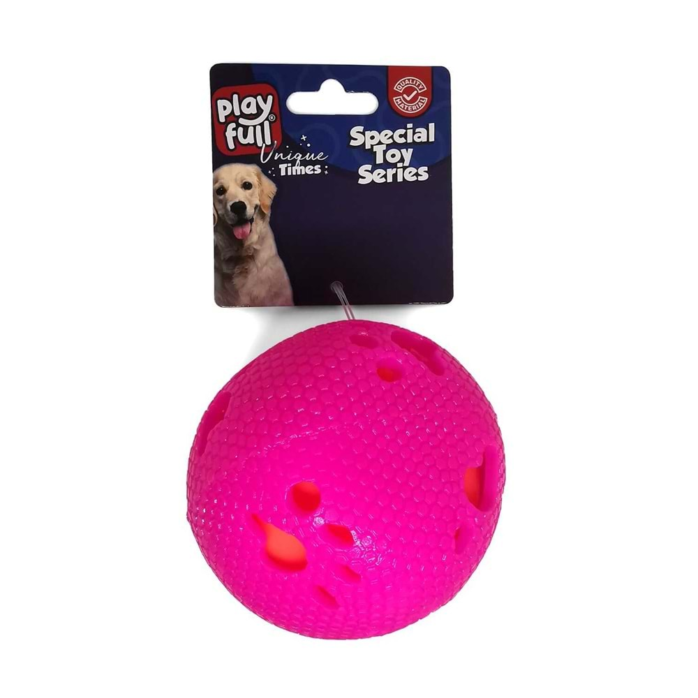 PF-4001-Playfull Öten Pati Desenli Plastik Top Köpek Oyuncağı 7,5 Cm