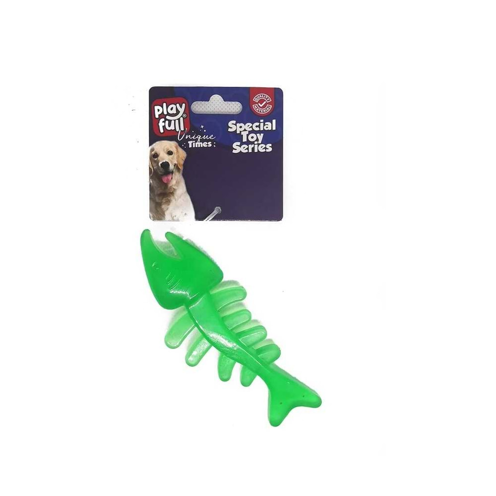 PF-4032-Playfull Balık Kılçığı Şeklinde Plastik Köpek Oyuncağı 13x5 Cm