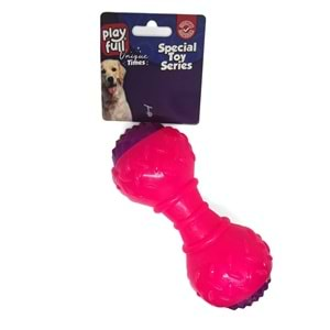 PF-4008-Playfull Dumbell Şeklinde Işıklı ve Öten Plastik Köpek Oyuncağı 5x15 Cm