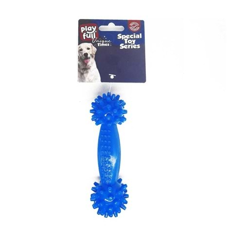 PF-4020 Playfull Dumbell Şeklinde Tırtıklı Plastik Köpek Oyuncağı 12x4 Cm