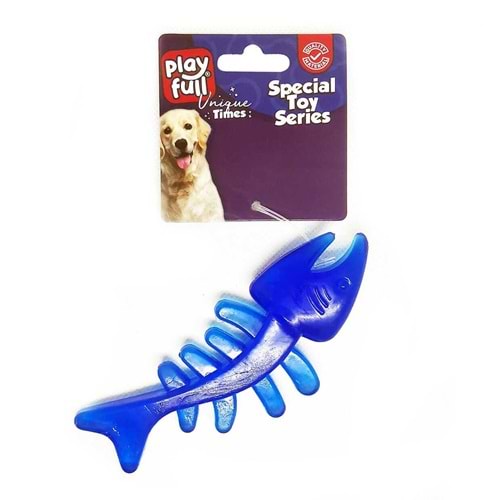 PF-4032-Playfull Balık Kılçığı Şeklinde Plastik Köpek Oyuncağı 13x5 Cm